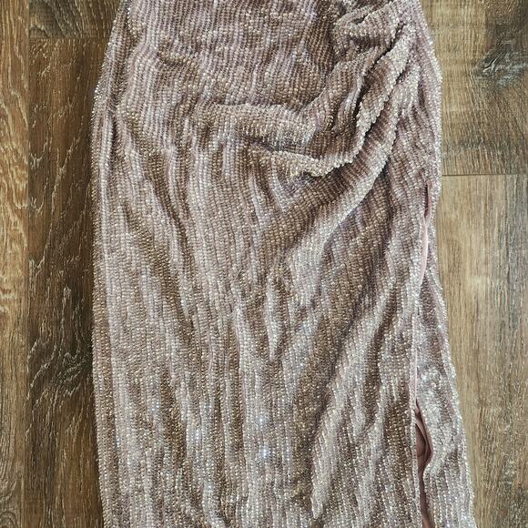 Retrofete Katya Dress Lilac Purple XS Maxi Sequins Cowl Neck Sleeveless NWT - Picture 4 of 12